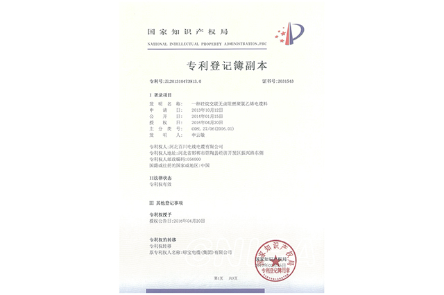 國(guo)傢(jia)知識産(chan)權專(zhuan)利證書